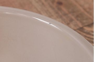 和製アンティーク　大正期　すりガラスに施されたカットが上品な天井ライト(カバー、天井照明)