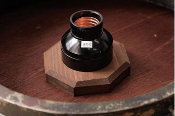 和製アンティーク　大正期　すりガラスに施されたカットが上品な天井ライト(カバー、天井照明)