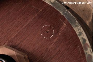 和製アンティーク　大正期　すりガラスに施されたカットが上品な天井ライト(カバー、天井照明)