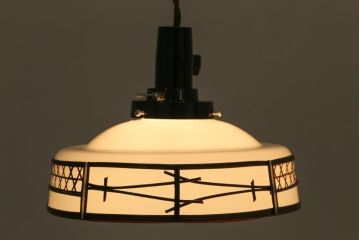 昭和期　松葉を組み合わせたデザインが愛らしいシェード(吊り下げ照明、天井照明)