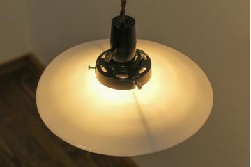 昭和初期(戦前)　レトロな空間づくりに活躍する平笠シェード(天井照明、電笠)(1)