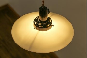 昭和初期(戦前)　レトロな空間づくりに活躍する平笠シェード(天井照明、電笠)(2)