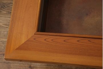 アンティーク雑貨　中古　総ケヤキ材　四尺　杢目が美しい関西火鉢(長火鉢、囲炉裏、テーブル)