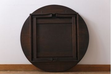 レトロ家具　昭和レトロ　栓材　大振り　渋さのある懐かしい雰囲気の丸ちゃぶ台(座卓、ローテーブル)
