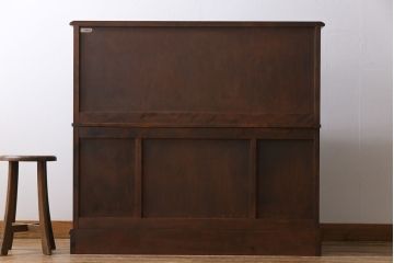 中古　北海道民芸家具　絶版品!シックなライティングビューロー(デスク、机)&チェア(イス)セット