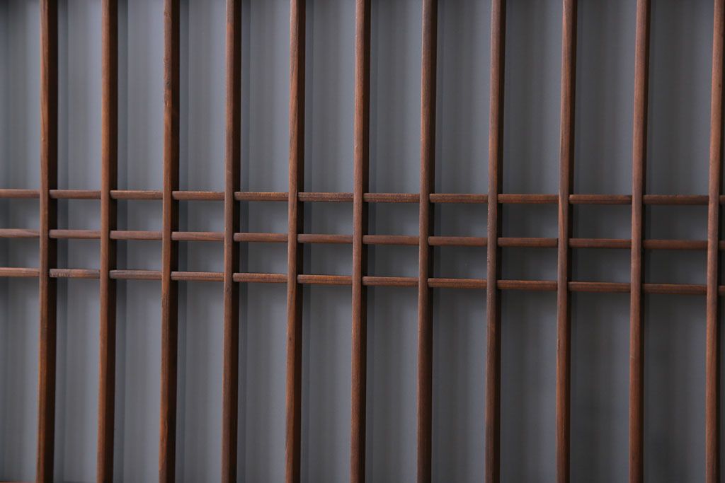 和製アンティーク　ペイント建具　モールガラス　色ガラス入り　モダンな雰囲気がお洒落な板戸2枚セット(建具、引き戸、ガラス戸)