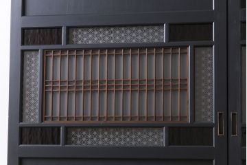 ペイント建具　ラフジュ工房オリジナルガラス　色ガラス入り　モダンな雰囲気がお洒落な板戸2枚セット(建具、引き戸、ガラス戸)