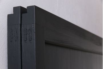 ペイント建具　ラフジュ工房オリジナルガラス　色ガラス入り　モダンな雰囲気がお洒落な板戸2枚セット(建具、引き戸、ガラス戸)