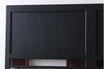 ペイント建具　ラフジュ工房オリジナルガラス　色ガラス入り　モダンな雰囲気がお洒落な板戸2枚セット(建具、引き戸、ガラス戸)