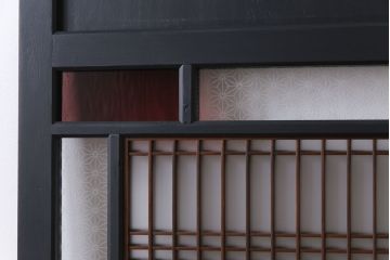 ペイント建具　ラフジュ工房オリジナルガラス　色ガラス入り　モダンな雰囲気がお洒落な板戸2枚セット(建具、引き戸、ガラス戸)