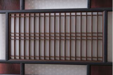 ペイント建具　ラフジュ工房オリジナルガラス　色ガラス入り　モダンな雰囲気がお洒落な板戸2枚セット(建具、引き戸、ガラス戸)