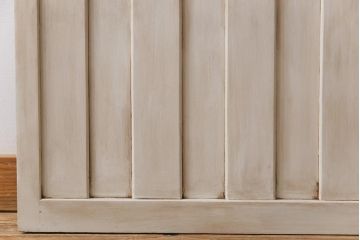 ペイント　アンティークペイントと色ガラスがお洒落な幅狭のガラス戸(建具、引き戸、仕切り戸)