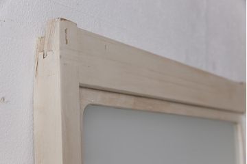 ペイント　アンティークペイントと色ガラスがお洒落な幅狭のガラス戸(建具、引き戸、仕切り戸)