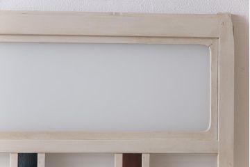 ペイント　アンティークペイントと色ガラスがお洒落な幅狭のガラス戸(建具、引き戸、仕切り戸)