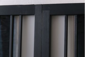 ペイント　星ガラス シックなペイントと色ガラスが魅力的なガラス戸(引き戸、仕切り戸、建具)4枚組
