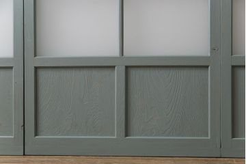 ペイント建具　淡い色合いと2種のガラスがおしゃれなガラス戸4枚セット(引き戸、建具)