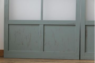 ペイント建具　淡い色合いと2種のガラスがおしゃれなガラス戸4枚セット(引き戸、建具)