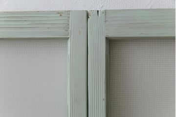 ペイント　色ガラス　爽やかな色合わせが目を惹くガラス窓(サッシ、引き戸、仕切り戸、建具)4枚組