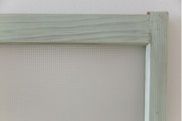 ペイント　色ガラス　爽やかな色合わせが目を惹くガラス窓(サッシ、引き戸、仕切り戸、建具)4枚組