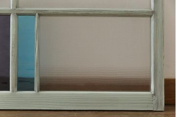 ペイント　色ガラス　爽やかな色合わせが目を惹くガラス窓(サッシ、引き戸、仕切り戸、建具)4枚組