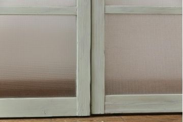 ペイント　色ガラス　爽やかな色合わせが目を惹くガラス窓(サッシ、引き戸、仕切り戸、建具)4枚組