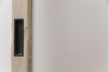 ペイント　色ガラス　レトロ感のある色合わせが魅力のガラス窓(サッシ、引き戸、仕切り戸、建具)2枚組