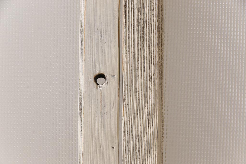 ペイント　色ガラス　レトロ感のある色合わせが魅力のガラス窓(サッシ、引き戸、仕切り戸、建具)2枚組