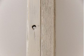 ペイント　色ガラス　レトロ感のある色合わせが魅力のガラス窓(サッシ、引き戸、仕切り戸、建具)2枚組