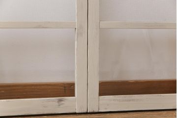 ペイント　色ガラス　レトロ感のある色合わせが魅力のガラス窓(サッシ、引き戸、仕切り戸、建具)2枚組