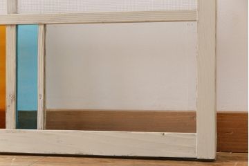 ペイント　色ガラス　レトロ感のある色合わせが魅力のガラス窓(サッシ、引き戸、仕切り戸、建具)2枚組