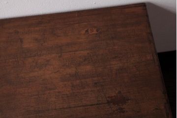 アンティーク雑貨　昭和レトロ　前板ナラ材　丸い取っ手が愛らしい小引き出し(小物収納、卓上収納)