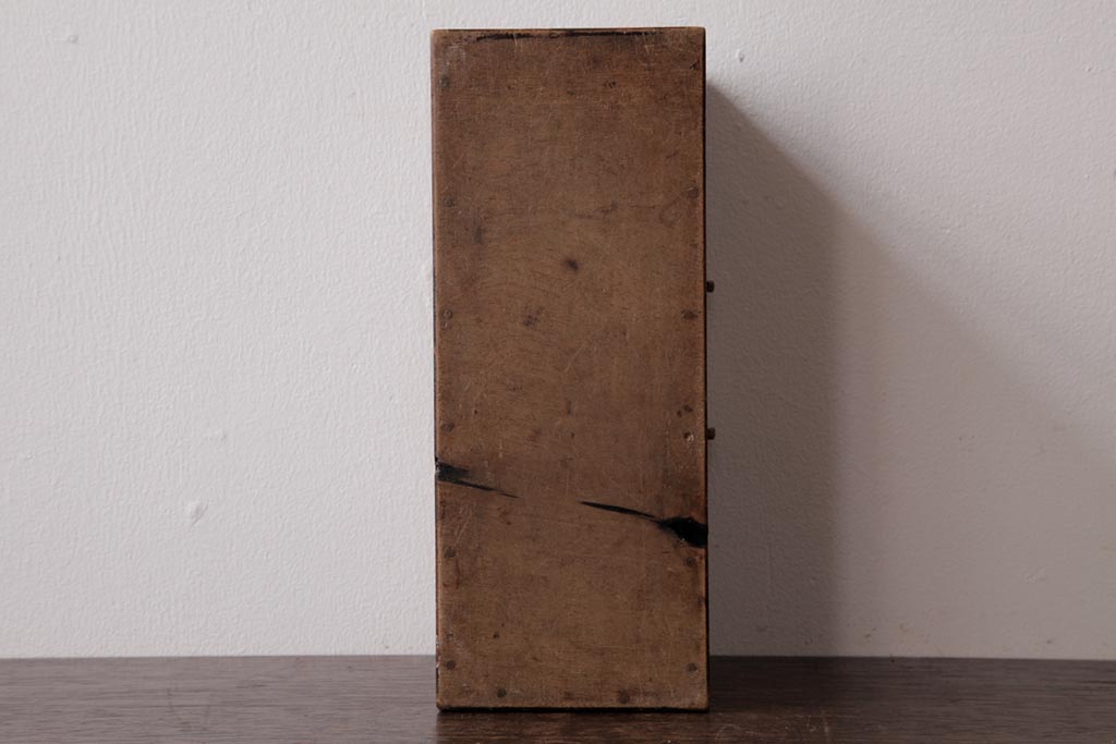 アンティーク家具　和製アンティーク　ケヤキ材　漆塗りが施された味わいのある小引き出し(小物入れ、卓上収納)