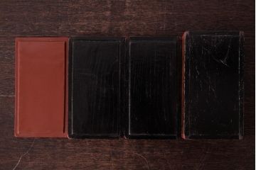 アンティーク雑貨　古民具・骨董　総ケヤキ材　力強い杢目が目を引く小物収納にぴったりな野弁当箱(遊山箱)