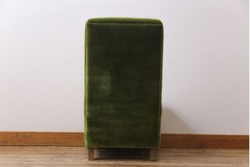 レトロ家具　昭和レトロ　厚みのある座面が可愛らしい1Pソファ(1人掛け、アームレスソファ、チェア、椅子)(1)