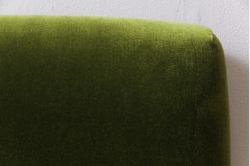 レトロ家具　昭和レトロ　厚みのある座面が可愛らしい1Pソファ(1人掛け、アームレスソファ、チェア、椅子)(2)