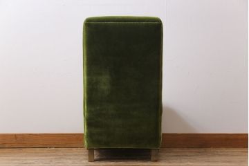 レトロ家具　昭和レトロ　厚みのある座面が可愛らしい1Pソファ(1人掛け、アームレスソファ、チェア、椅子)(2)