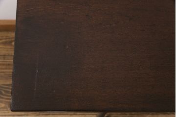 昭和レトロ　リメイク　栗材一枚板　古い木の質感が味わい深い鉄脚テーブル(コンソールテーブル、作業台)