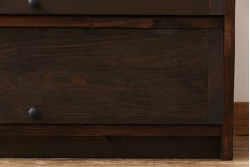アンティーク家具　リメイク品　明治期　古い松材を利用したパタパタ扉の収納棚(戸棚、下駄箱、キャビネット)