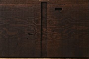 レトロ家具　昭和レトロ　素朴な木の風合いが残るタモ材一枚板の古材(材料)