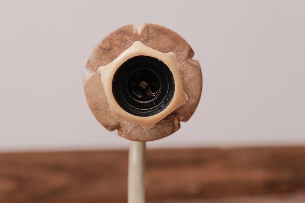 フランスアンティーク　木彫りの装飾が目を引くウォールブラケット(壁掛け照明)