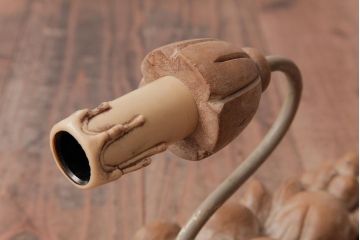 フランスアンティーク　木彫りの装飾が目を引くウォールブラケット(壁掛け照明)