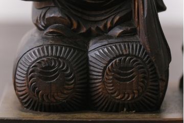 アンティーク雑貨　和製アンティーク　大黒天・恵比寿天　柔らかな表情が縁起の良い木彫りの置物