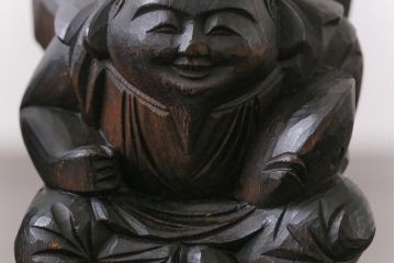 アンティーク雑貨　和製アンティーク　大黒天・恵比寿天　柔らかな表情が縁起の良い木彫りの置物