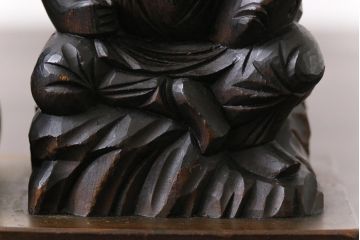 アンティーク雑貨　和製アンティーク　大黒天・恵比寿天　柔らかな表情が縁起の良い木彫りの置物