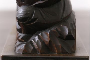 アンティーク雑貨　和製アンティーク　大黒天・恵比寿天　柔らかな表情が縁起の良い木彫りの置物