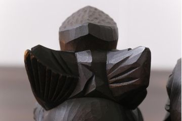 アンティーク雑貨　和製アンティーク　大黒天・恵比寿天　柔らかな表情が縁起の良い木彫りの置物