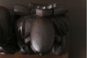 アンティーク雑貨　大正昭和初期　房州千倉　後藤義孝作　ふくよかな恵比寿天・大黒天の木彫り置物(民芸品)