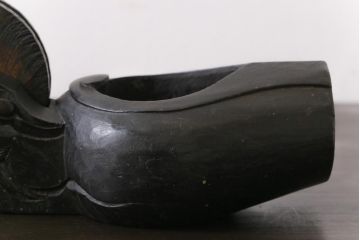 アンティーク雑貨　和製アンティーク　大正昭和初期　ケヤキ材　彫刻　味わいのある墨壺(墨壷、大工道具)