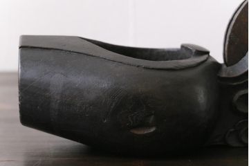 アンティーク雑貨　和製アンティーク　大正昭和初期　ケヤキ材　彫刻　味わいのある墨壺(墨壷、大工道具)