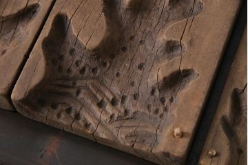 アンティーク雑貨　昭和レトロ　和菓子屋さんで使われていた木製の古い菓子型(蕪・筍・海藻)4点セット